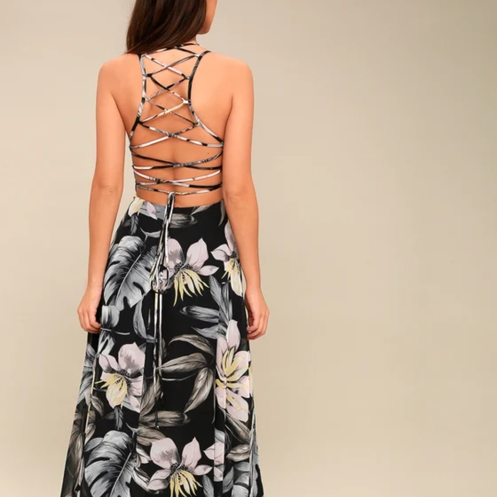 Floral Black Maxi Dress